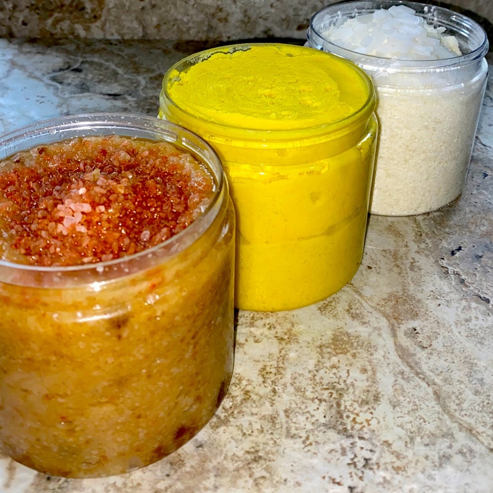 Shea Butter, Brown Sugar Scrub and Milk Bath